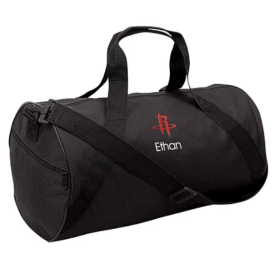 Youth Black Houston Rockets Personalized Duffle Bag