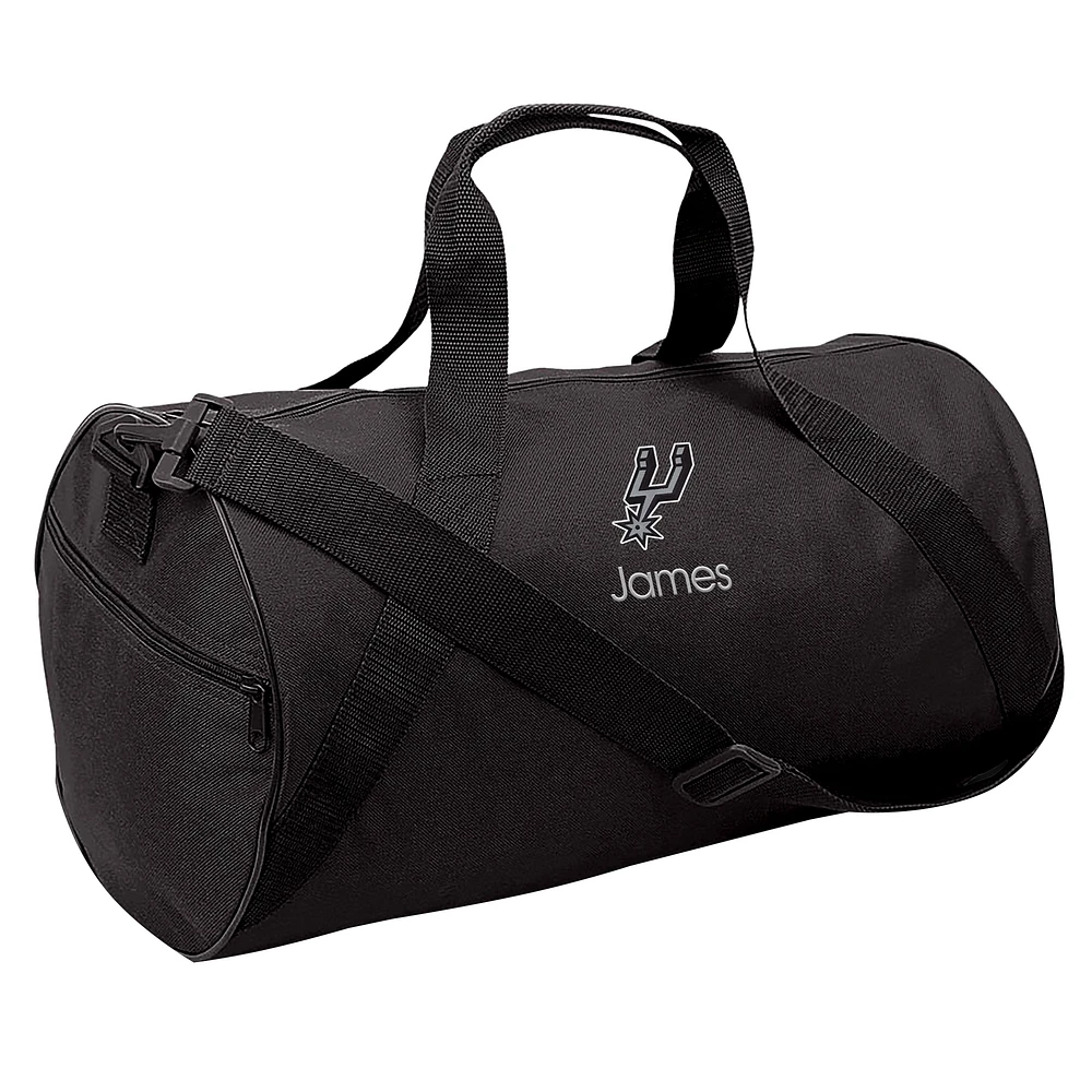 Youth Black San Antonio Spurs Personalized Duffle Bag