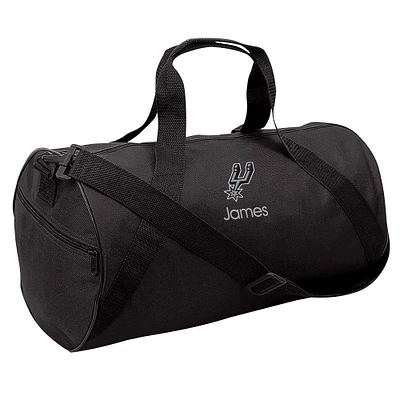 Youth Black San Antonio Spurs Personalized Duffle Bag