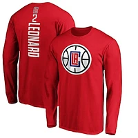 Men's Fanatics Kawhi Leonard Red LA Clippers Team Playmaker Name & Number Long Sleeve T-Shirt