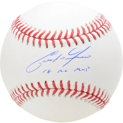 Christian Yelich Milwaukee Brewers Autographed Baseball with "18 NL MVP" Inscription