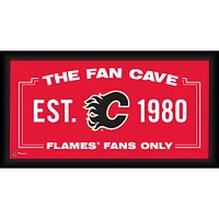 Calgary Flames Framed 10" x 20" Fan Cave Collage