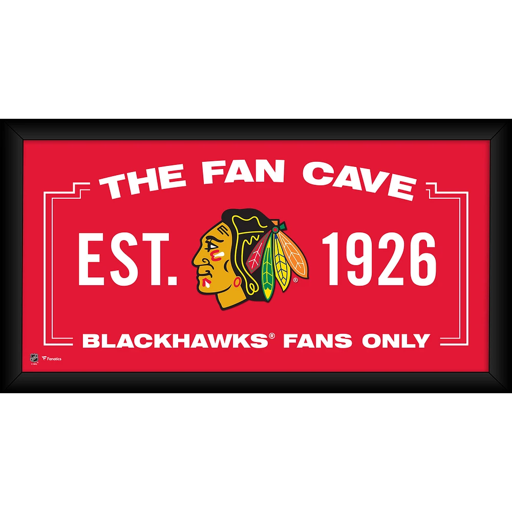 Chicago Blackhawks Framed 10" x 20" Fan Cave Collage