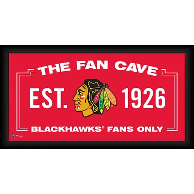 Chicago Blackhawks Framed 10" x 20" Fan Cave Collage