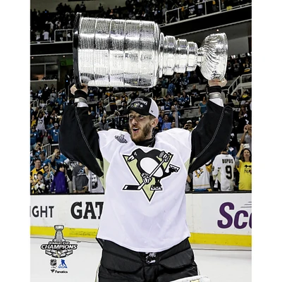 Matt Murray Pittsburgh Penguins Unsigned Stanley Cup Champions Raising Photograph