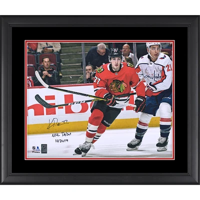 Kirby Dach Chicago Blackhawks Framed Autographed 16" x 20" NHL Debut Photograph with "NHL Debut 10/4/19" Inscription