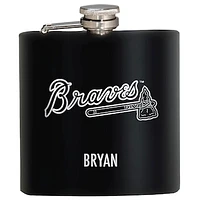 Black Atlanta Braves 6oz. Personalized Stealth Hip Flask