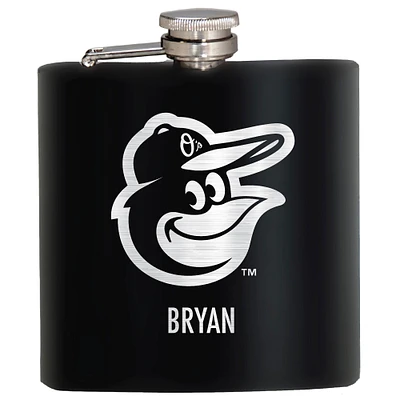 Black Baltimore Orioles 6oz. Personalized Stealth Hip Flask