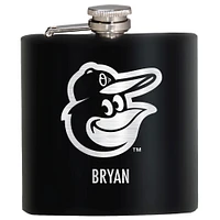 Black Baltimore Orioles 6oz. Personalized Stealth Hip Flask