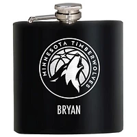 Black Minnesota Timberwolves 6oz. Personalized Stealth Hip Flask