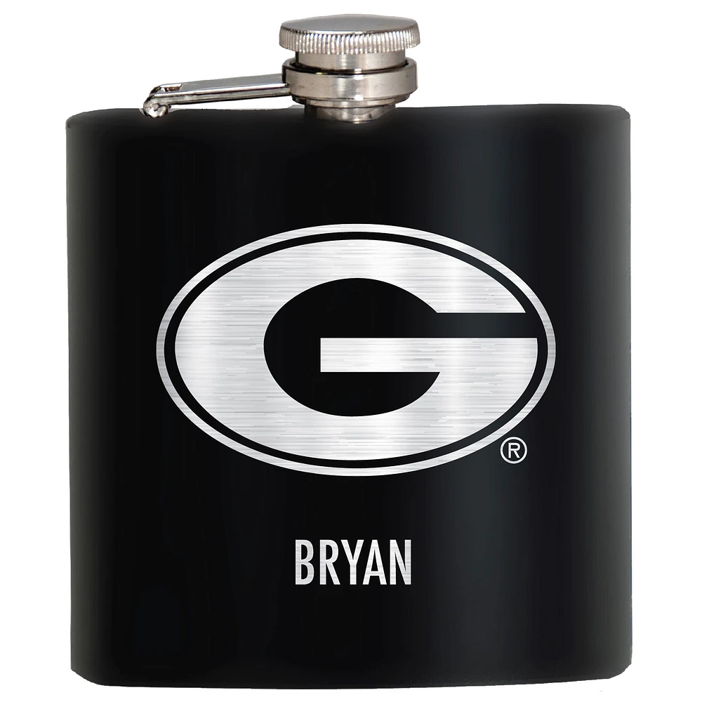 Black Georgia Bulldogs 6oz. Personalized Stealth Hip Flask