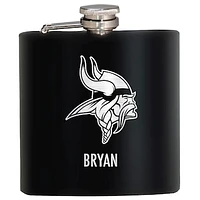Black Minnesota Vikings 6oz. Personalized Stealth Hip Flask