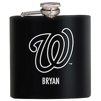 Black Washington Nationals 6oz. Personalized Stealth Hip Flask