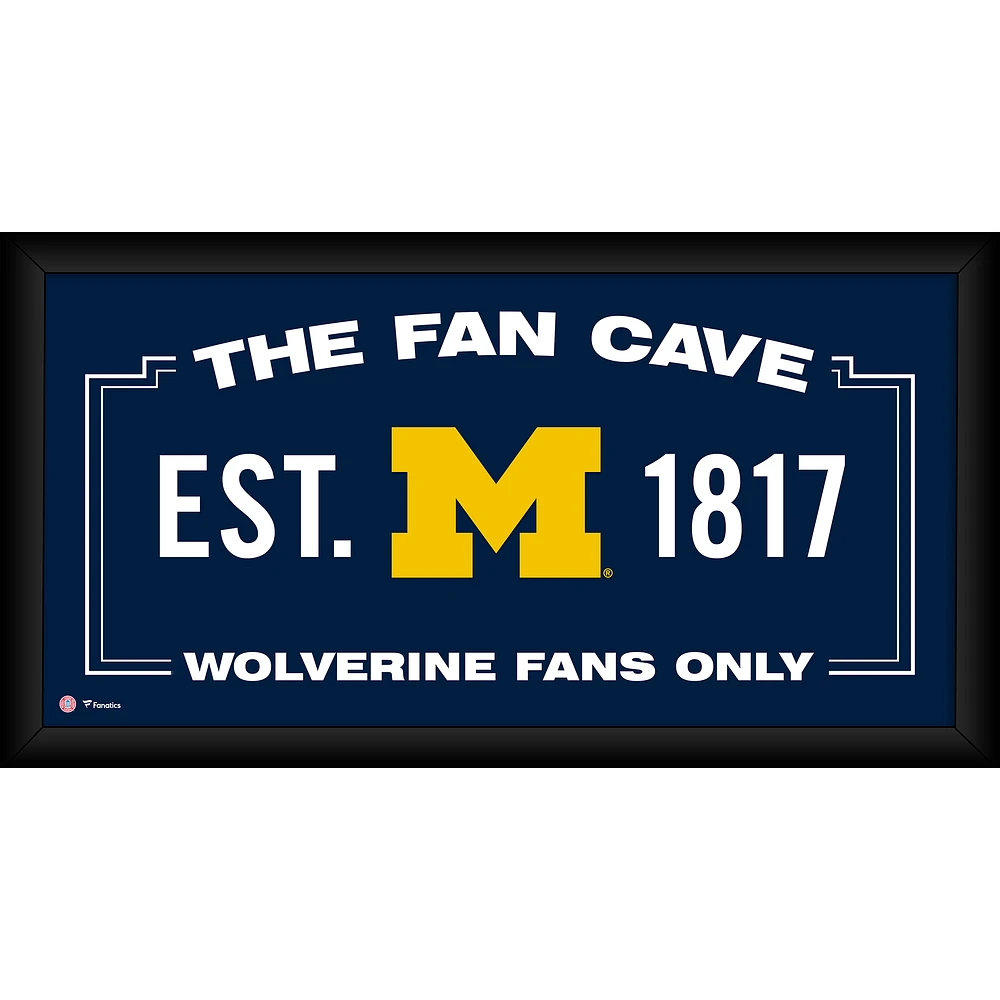 Michigan Wolverines Framed 10" x 20" Fan Cave Collage