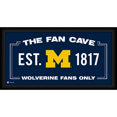 Michigan Wolverines Framed 10" x 20" Fan Cave Collage