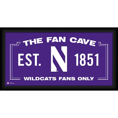 Northwestern Wildcats Framed 10" x 20" Fan Cave Collage
