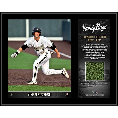 Mike Yastrzemski Vanderbilt Commodores 12" x 15" Sublimated Plaque with a Piece of Game-Used Artificial Turf