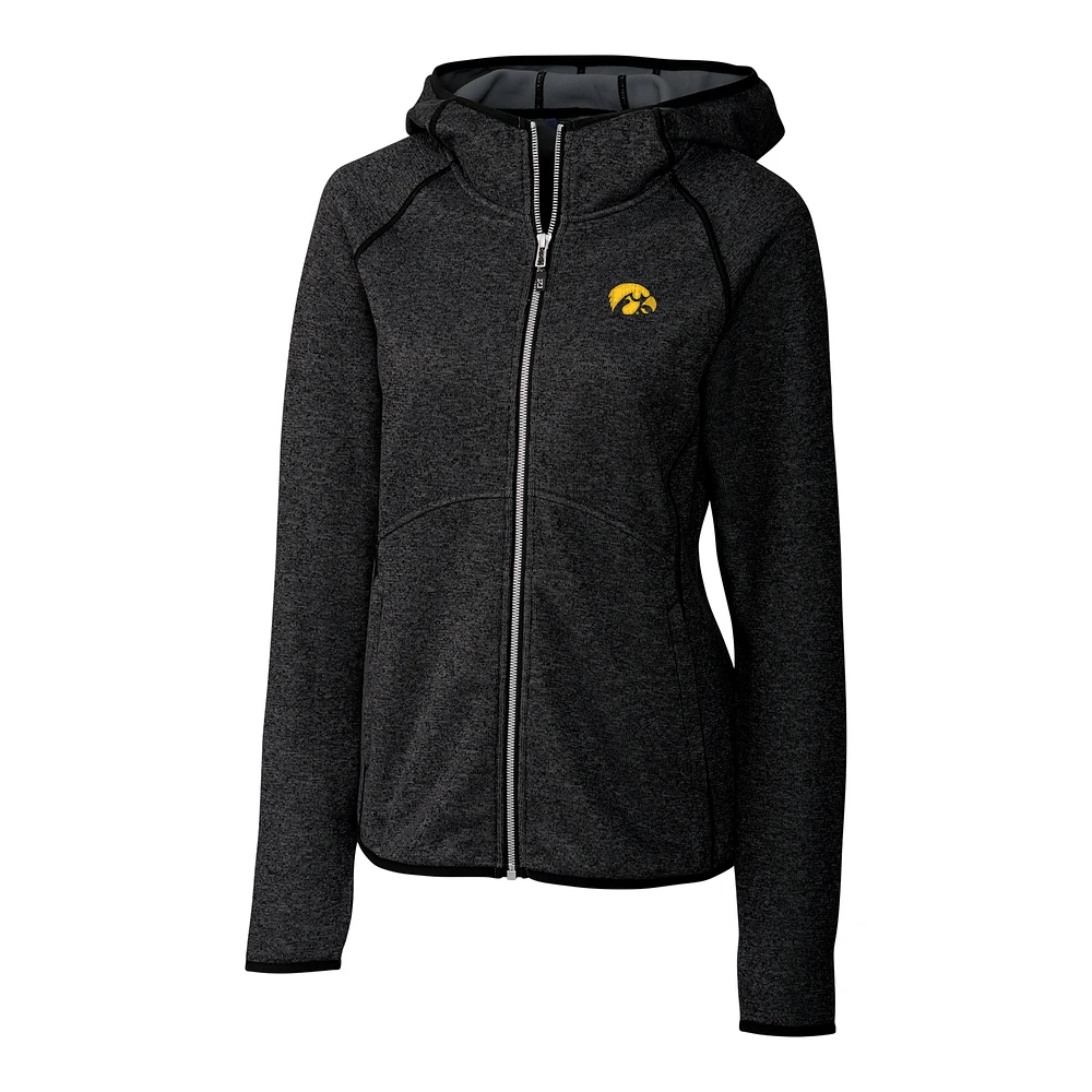 Women's Cutter & Buck Gray Iowa Hawkeyes Mainsail Hooded Full-Zip Jacket