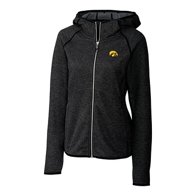 Women's Cutter & Buck Gray Iowa Hawkeyes Mainsail Hooded Full-Zip Jacket