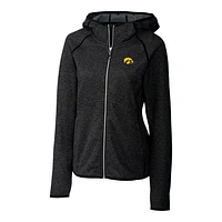 Women's Cutter & Buck Gray Iowa Hawkeyes Mainsail Hooded Full-Zip Jacket