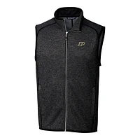 Men's Cutter & Buck Charcoal Purdue Boilermakers Mainsail Full-Zip Vest