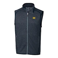 Men's Cutter & Buck Navy Michigan Wolverines Mainsail Full-Zip Vest