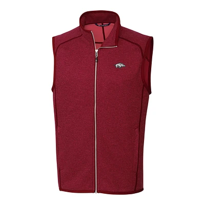 Men's Cutter & Buck Cardinal Arkansas Razorbacks Mainsail Full-Zip Vest