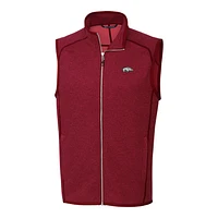 Men's Cutter & Buck Cardinal Arkansas Razorbacks Mainsail Full-Zip Vest