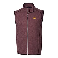 Men's Cutter & Buck Maroon Minnesota Golden Gophers Mainsail Full-Zip Vest
