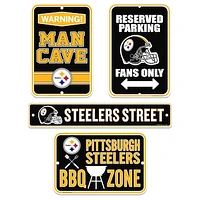 Pittsburgh Steelers 4-Piece Fan Sign - Set