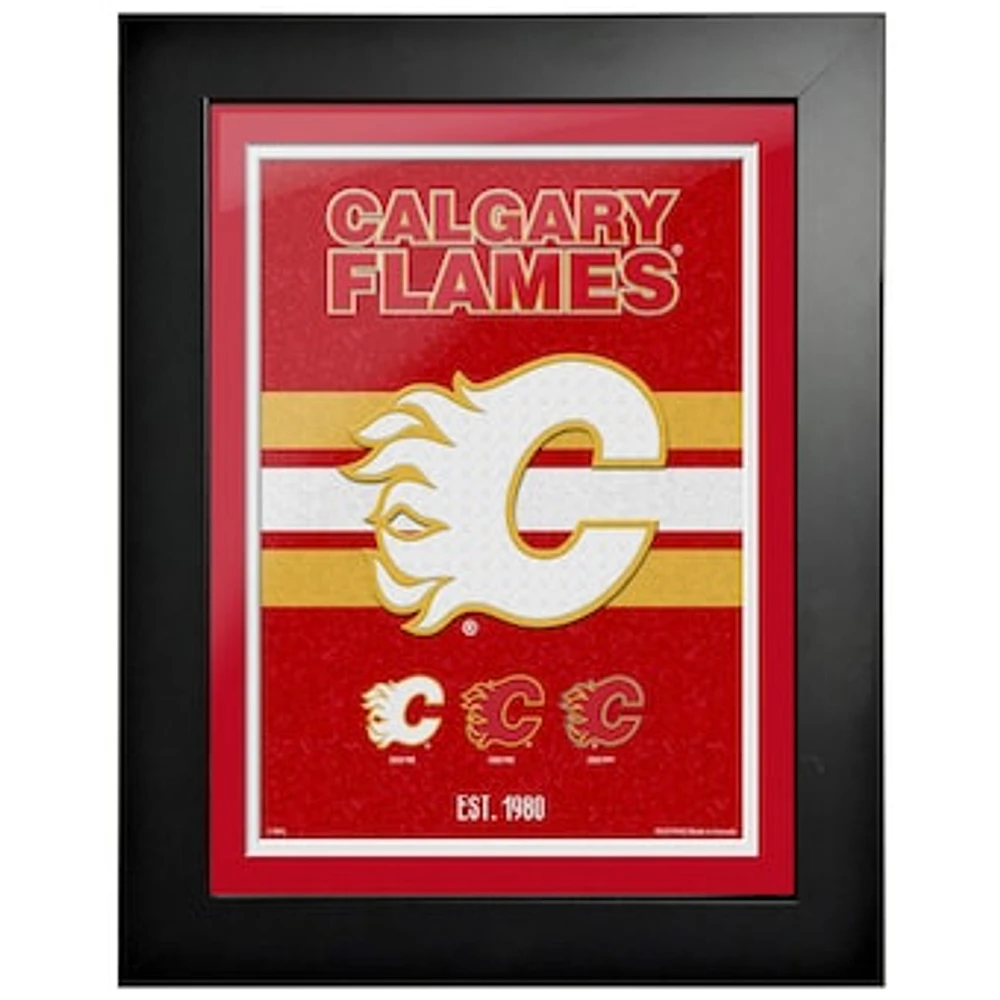 Calgary Flames 12'' x 16'' Team Tradition Framed - Artwork