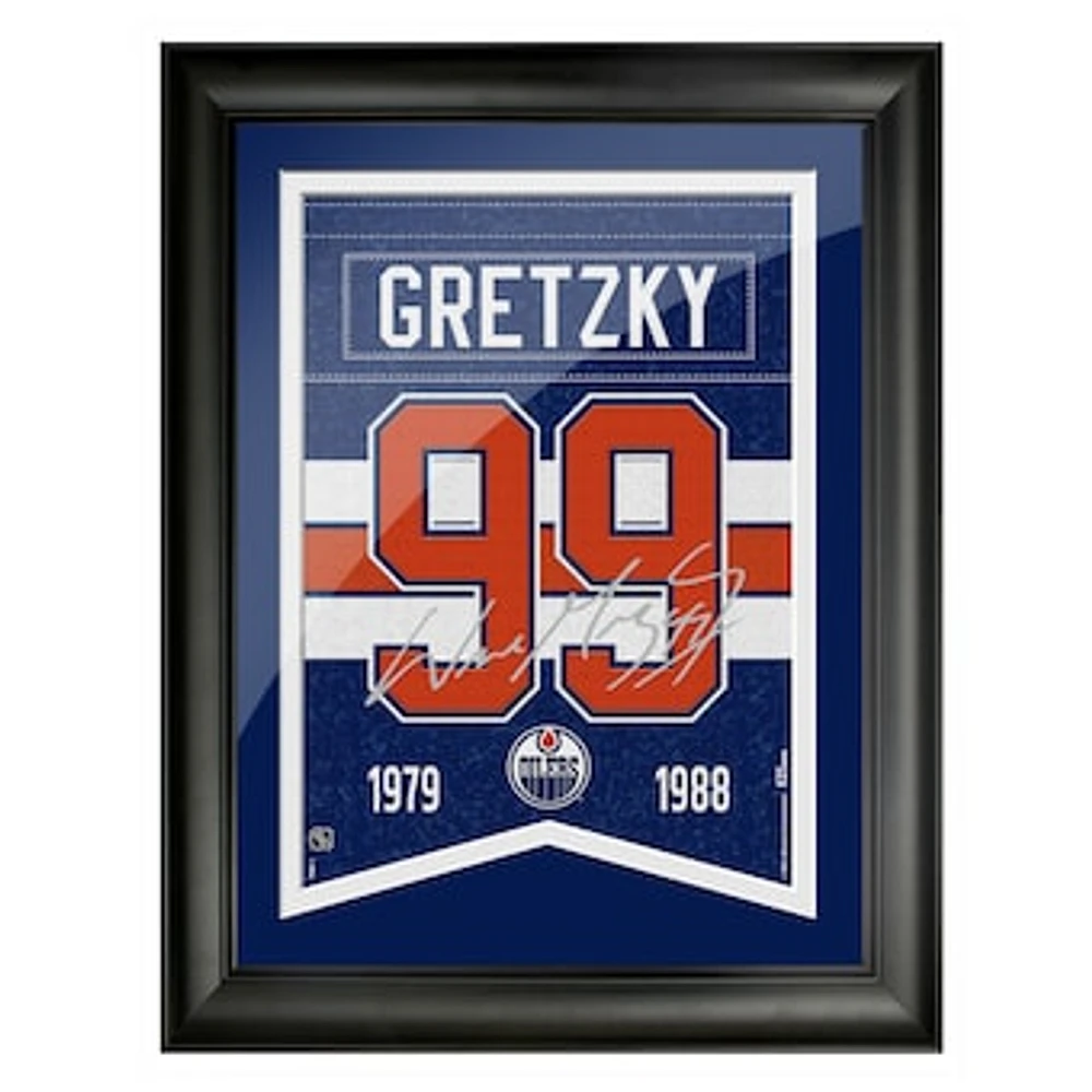 Wayne Gretzky Edmonton Oilers 12'' x 16'' Framed Replica Signature Alumni - Banner