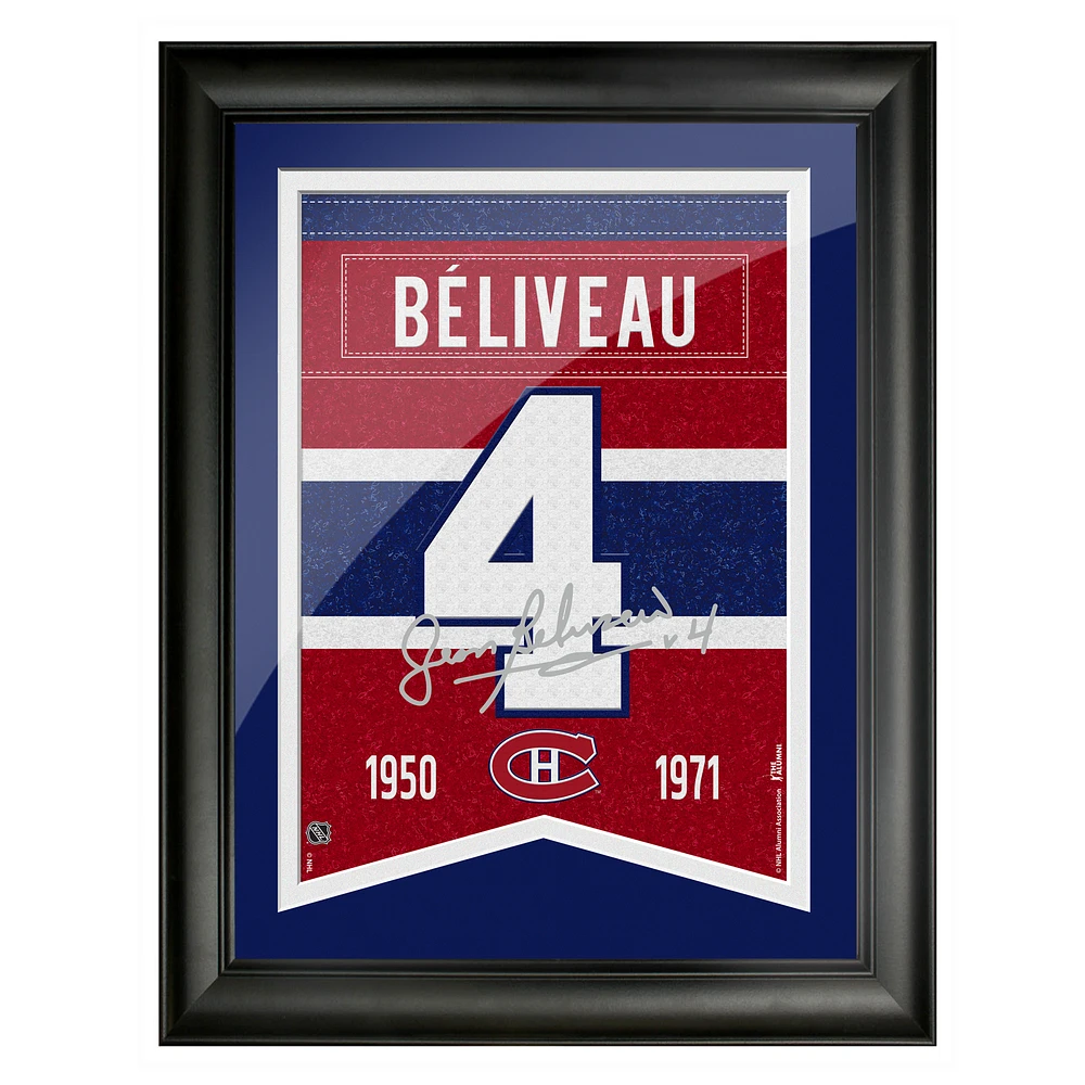 Jean Beliveau Montreal Canadiens 12'' x 16'' Framed Replica Signature Alumni - Banner