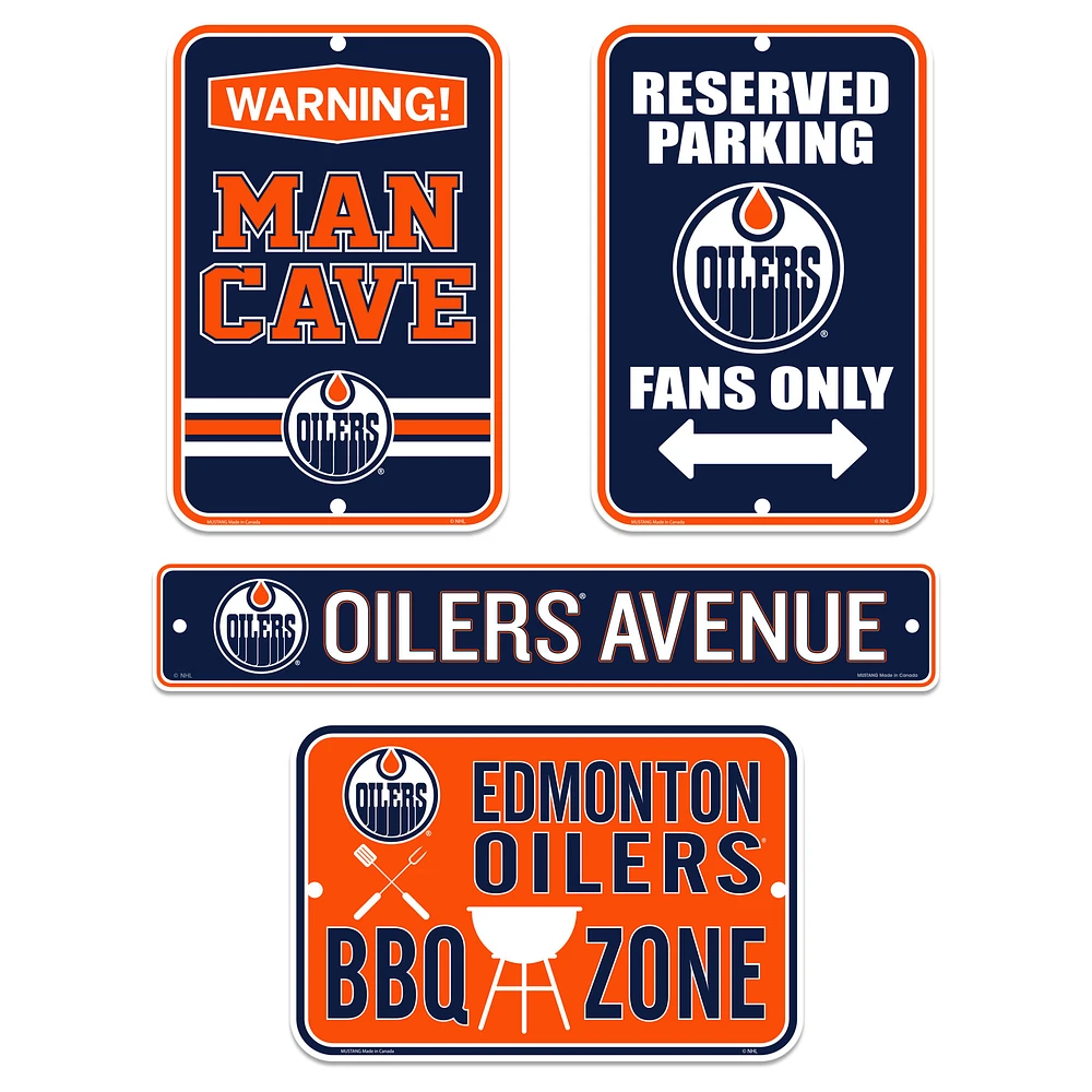 Edmonton Oilers 4-Piece Fan Sign - Set