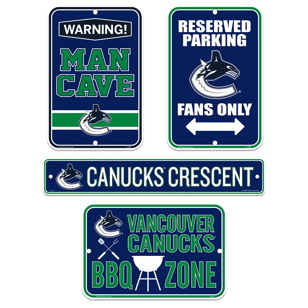 Vancouver Canucks 4-Piece Fan Sign - Set