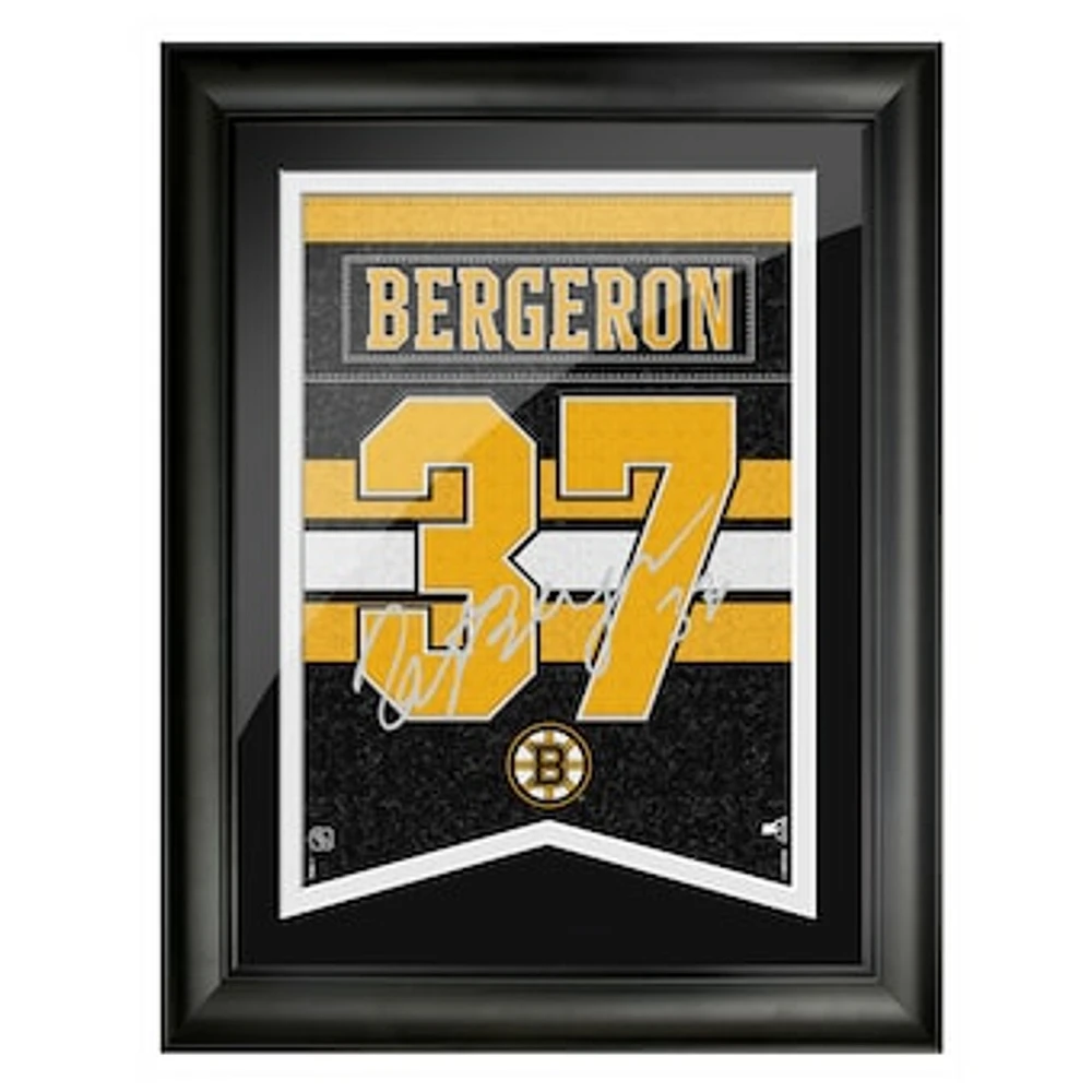 Patrice Bergeron Boston Bruins 12'' x 16'' Framed Replica Autograph Player - Banner