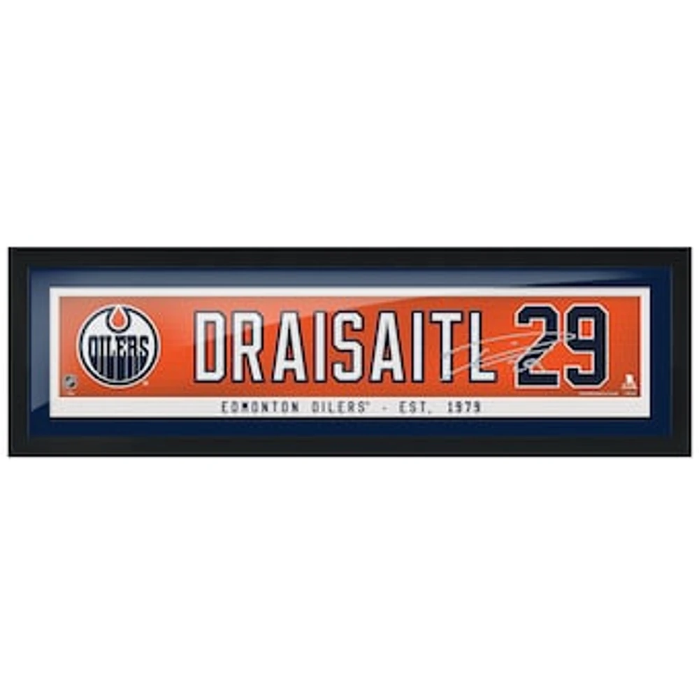 Leon Draisaitl Edmonton Oilers 6'' x 22'' Framed Replica Autograph Player Name - Bar