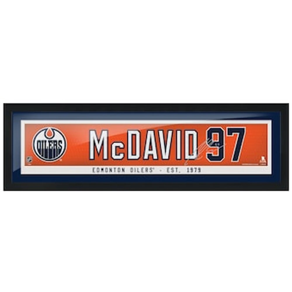 Connor McDavid Edmonton Oilers 6'' x 22'' Framed Replica Autograph Player Name - Bar