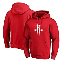 Men's Fanatics Red Houston Rockets Icon Primary Logo Fitted Pullover Hoodie