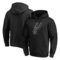 Men's Fanatics Black San Antonio Spurs Icon Primary Logo Fitted Pullover Hoodie