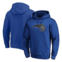 Men's Fanatics Blue Orlando Magic Icon Primary Logo Fitted Pullover Hoodie