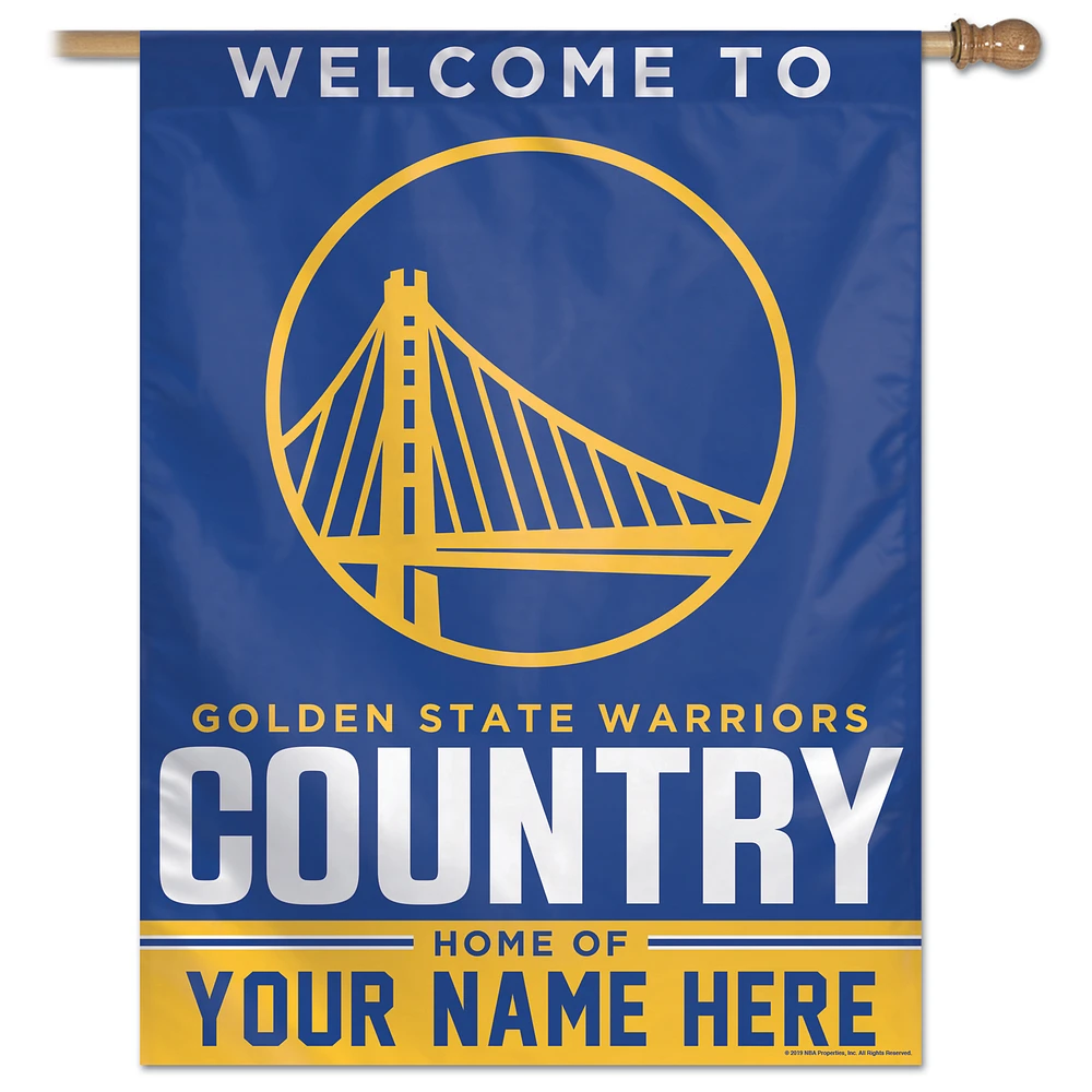 WinCraft Golden State Warriors Personalized 27'' x 37'' Single-Sided Vertical Banner