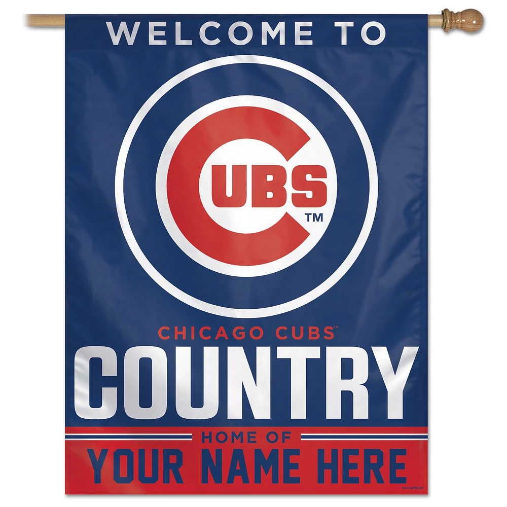 WinCraft Chicago Cubs Personalized 27'' x 37'' Single-Sided Vertical Banner