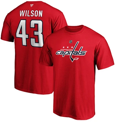 Men's Tom Wilson Red Washington Capitals Team Authentic Stack Name & Number T-Shirt