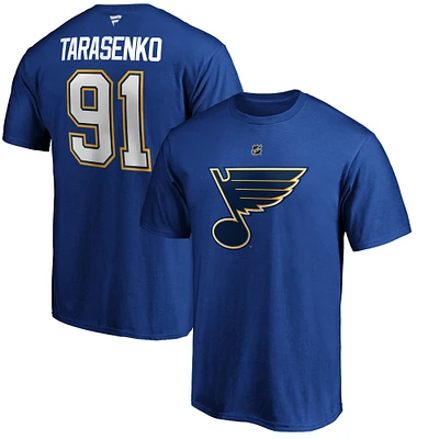 Men's Fanatics Vladimir Tarasenko Blue St. Louis Blues Team Authentic Stack Name & Number T-Shirt