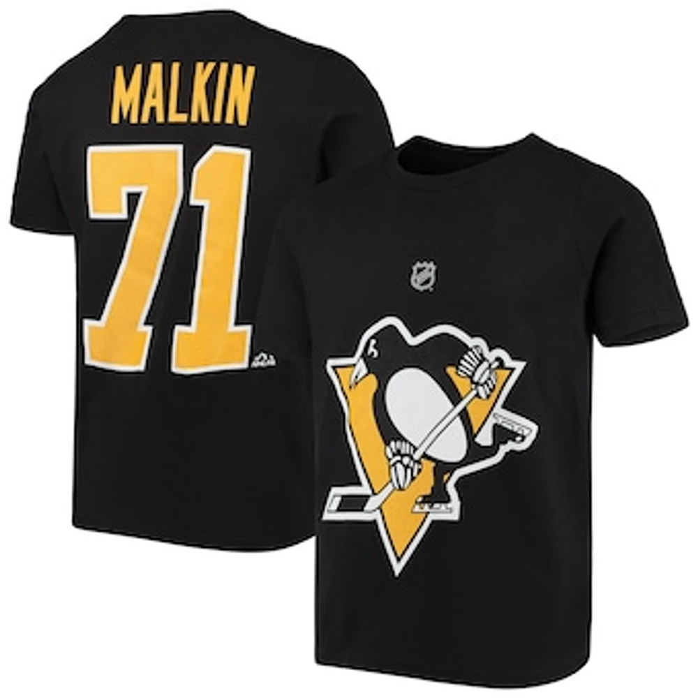 Youth Evgeni Malkin Black Pittsburgh Penguins Player Name & Number T-Shirt