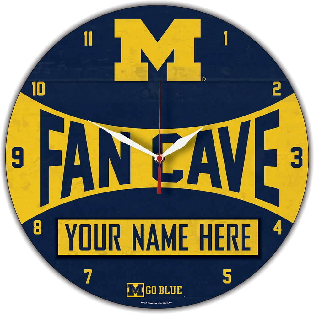 WinCraft Michigan Wolverines Personalized 14'' Round Wall Clock