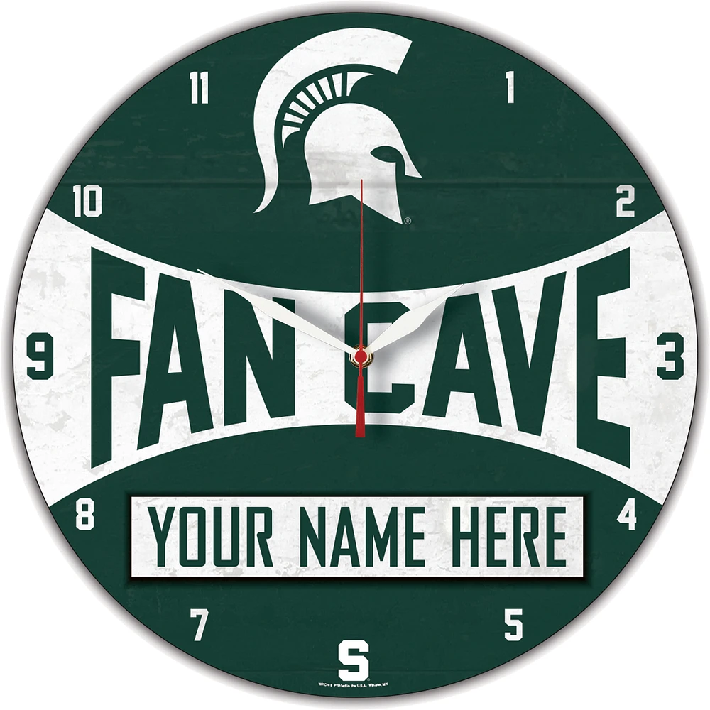 WinCraft Michigan State Spartans Personalized 14'' Round Wall Clock