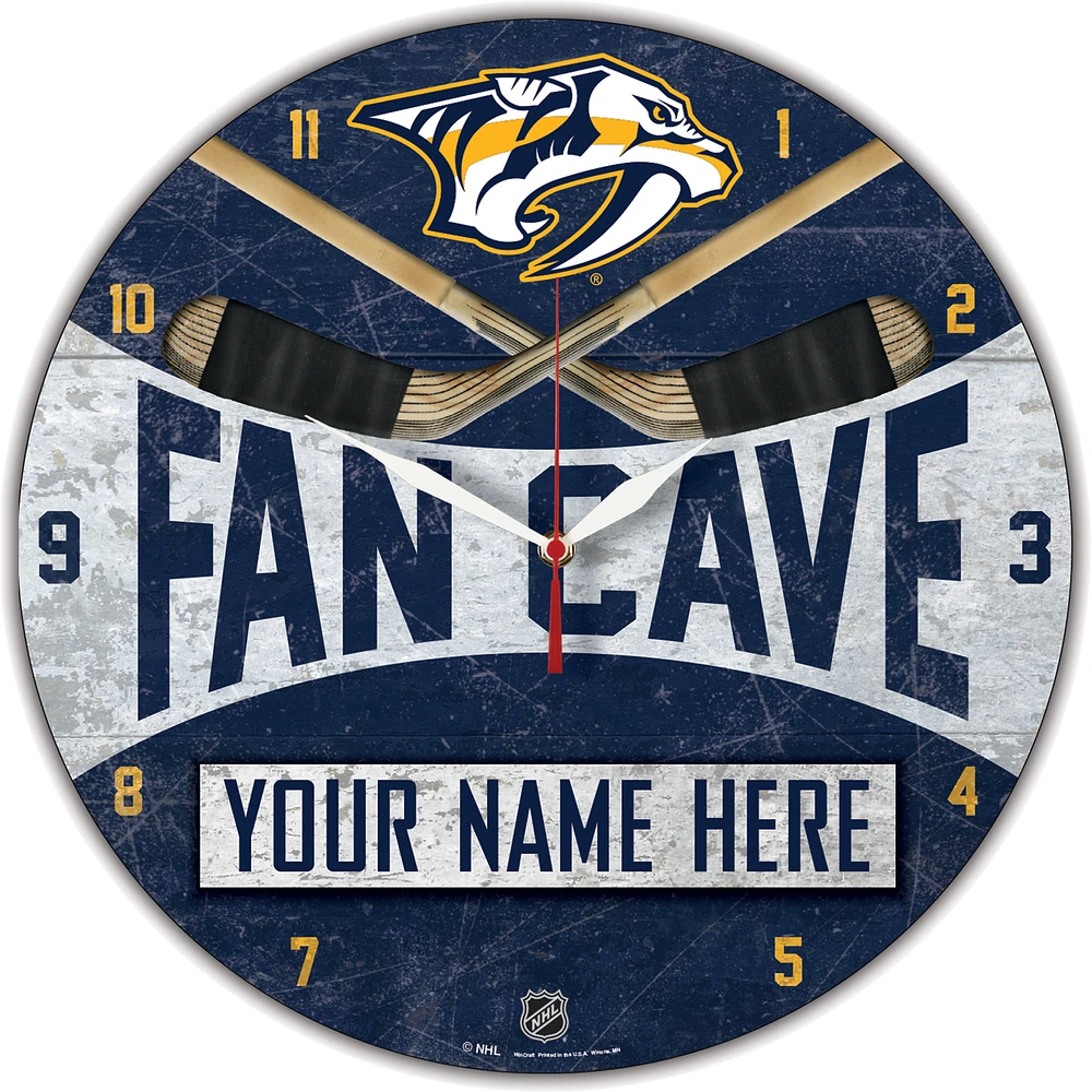 WinCraft Nashville Predators Personalized 14'' Round Wall Clock