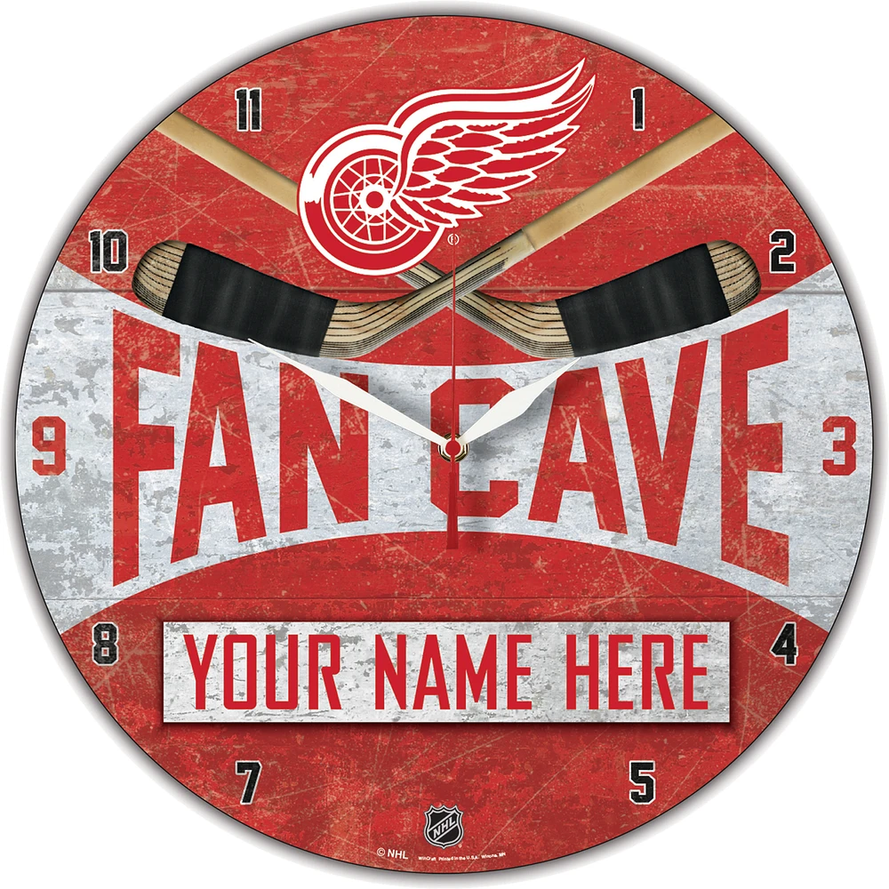 WinCraft Detroit Red Wings Personalized 14'' Round Wall Clock